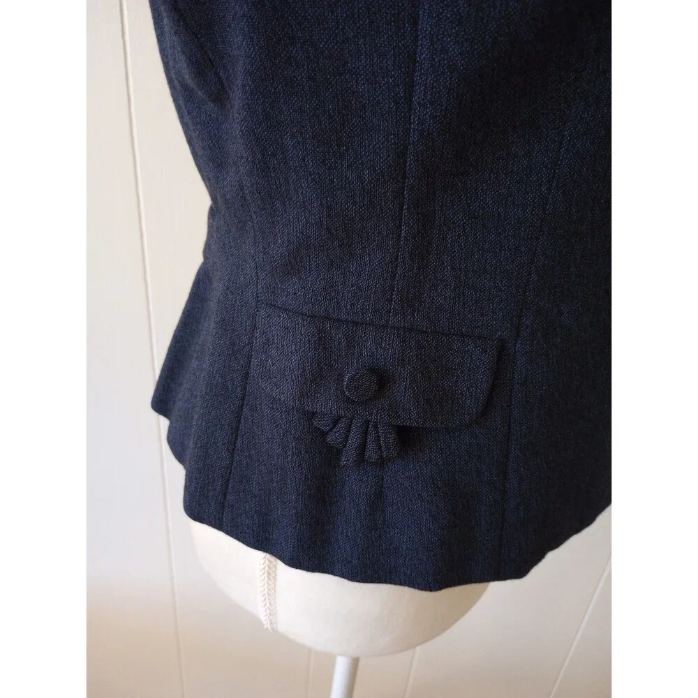 Vintage Hahne & Co Wool Blazer Jacket Women's Small Navy Blue Button Front 1950s - Picture 6 of 12